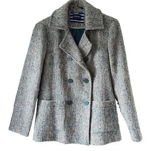 SAINT JAMES WOOL BLEND TWEED PEACOAT BLAZER SIZE 4 US WOMENS